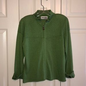 Lightweight, green San Remo knit cardigan